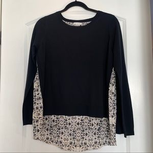 Club Monaco Dark Blue Wool Sweater with Floral Silk Lining
